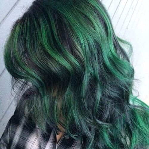 Aggregate 79+ green hair colour highlights latest - in.eteachers